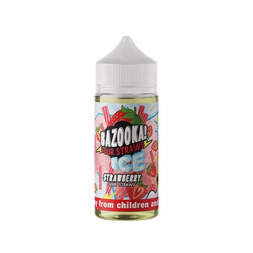 bazooka sour straws | ice | strawberry 100ml bazooka sour straws | ice | strawberry 100ml