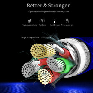 kumiho k2 zn alloy fast charge sync cable lightning, mirco usb, usb type c