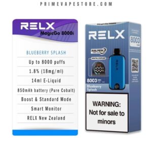 relx magicgo 8000 puffs blueberry splash