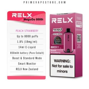 relx magicgo 8000 puffs peach strawberry
