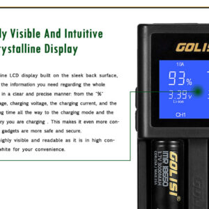 golisi s2 smart charger with lcd screen (2 bay)