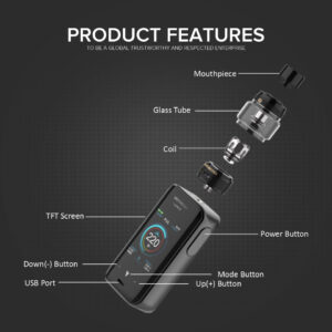 vaporesso luxe ii 220w touch screen kit with 8ml nrg s tank (luxe 2)