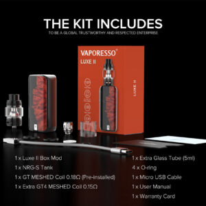 vaporesso luxe ii 220w touch screen kit with 8ml nrg s tank (luxe 2)