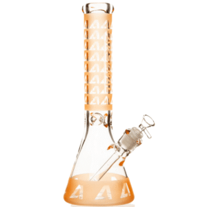 arsenal 7mm tangerine spike beaker bong 14"
