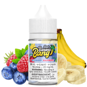 blueberry raspberry ice salt by banana bang e liquid