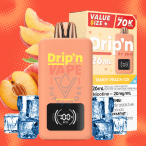 drip'n by envi 70k disposable vape tangy peach ice