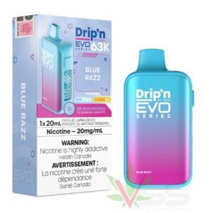drip'n by envi evo 63k disposable vape blue razz