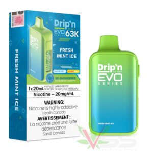 drip'n by envi evo 63k disposable vape fresh mint ice