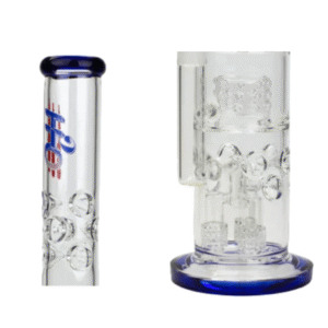 h2o glass quad perc bubbler tube 19"