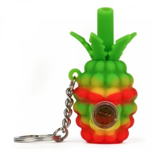 lit silicone pineapple hand pipe & keychain