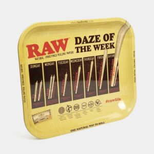 raw daze of the week large metal rolling tray