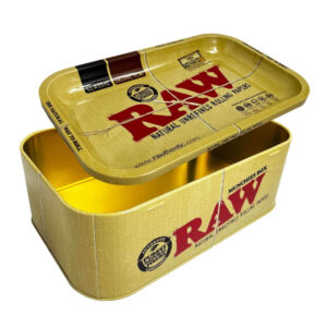 raw munchies box metal tray with storage box
