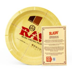 raw metal round rolling tray 31cm