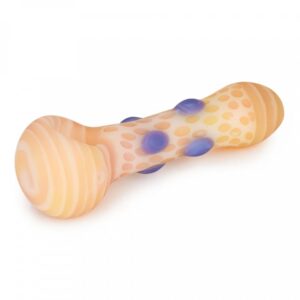 red eye glass frosted colour dots hand pipe 4.5"